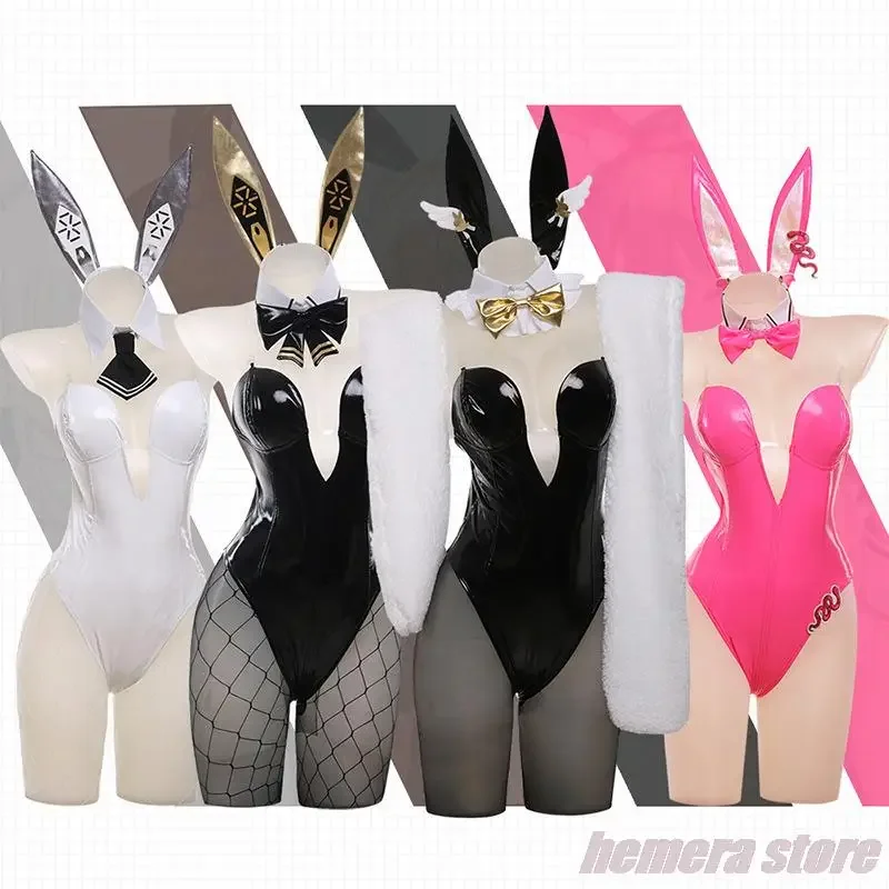 NIKKE-Costume de Cosplay de la Déesse de la VicQuantité pour Femme, Uniforme Sexy de Lapin Blanc Noir, Déguisement d'Halloween imbibé