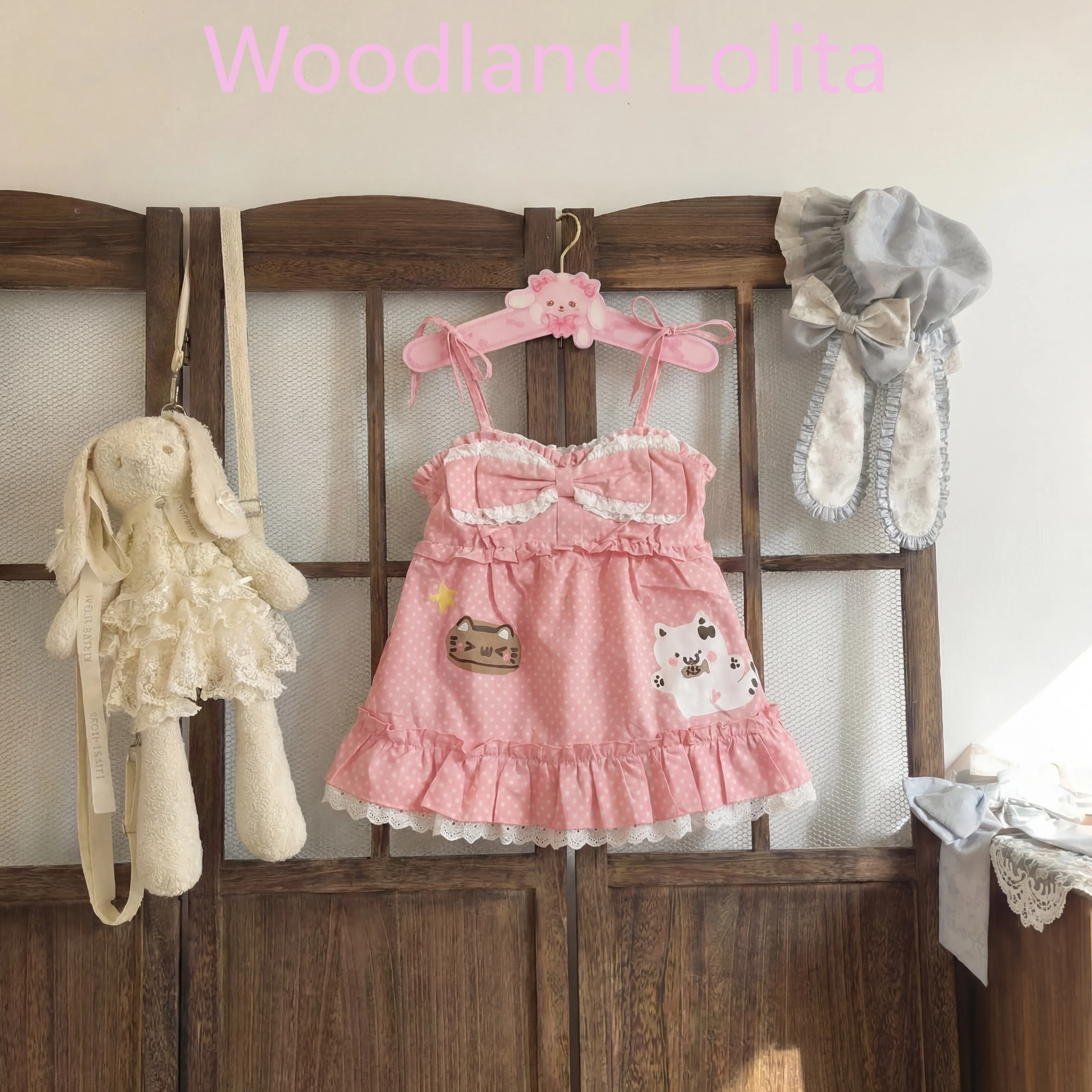 Japanese Sweet Cartoon Printing Tanks Grunge Kawaii Cute Lace Patchwork Bow Vest Tops Women Y2k Aesthetic Summer Fairy Camisoles