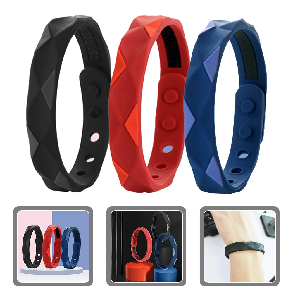 Bracelets de prévention antistatiques pour hommes, dragonne pour hommes, bracelet en silicone pour le fitness, 3 pièces