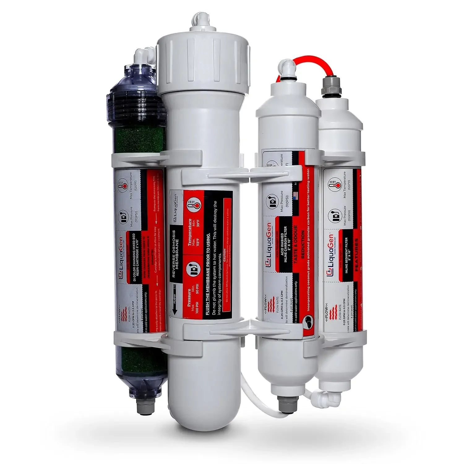 

4 Stage Reverse Osmosis and Deionization (RO/DI) Portable Space Saver Water Purification System | Water Filtration System for Aq