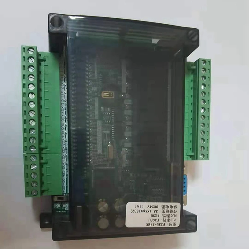 3X FX3U 24MR 6AD RS485 RTC (Real Time Clock) 14 Input 10 Relay Output 6 Analog Input 2 Analog Output Plc Controller