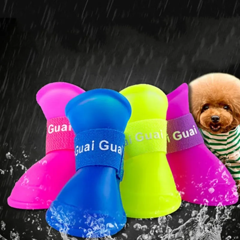 Silicone Waterproof Dog Shoes for Rain Plastic Anti Slip Dog Clothes Summar Accessories Pet Dog Boots Dog Cat Supplies - view 2