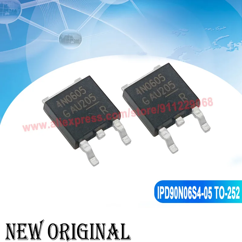 (5piece) 4N0605 IPD90N06S4-05 TO-252 60V 90A / EMA06N03N A06N03N  25V 80A / D256 AOD256 150V 19A / TK8P25DA  250V 7.5A TO-252