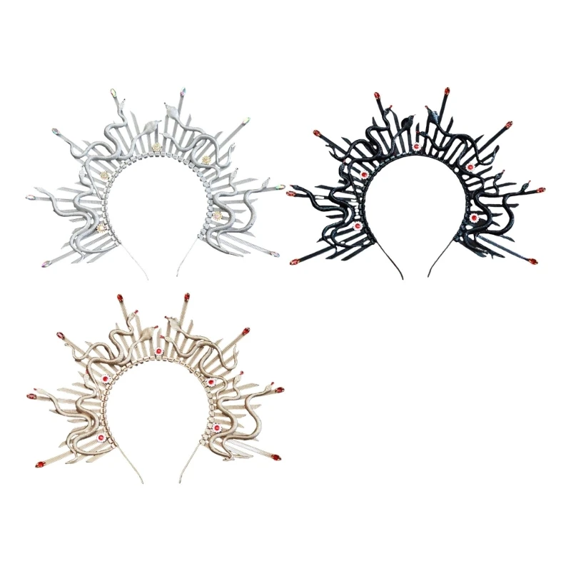

Unique Snake Crown Headband Mythology Style Adjustable Headband Perfect for Halloween Parties and Stage Performances