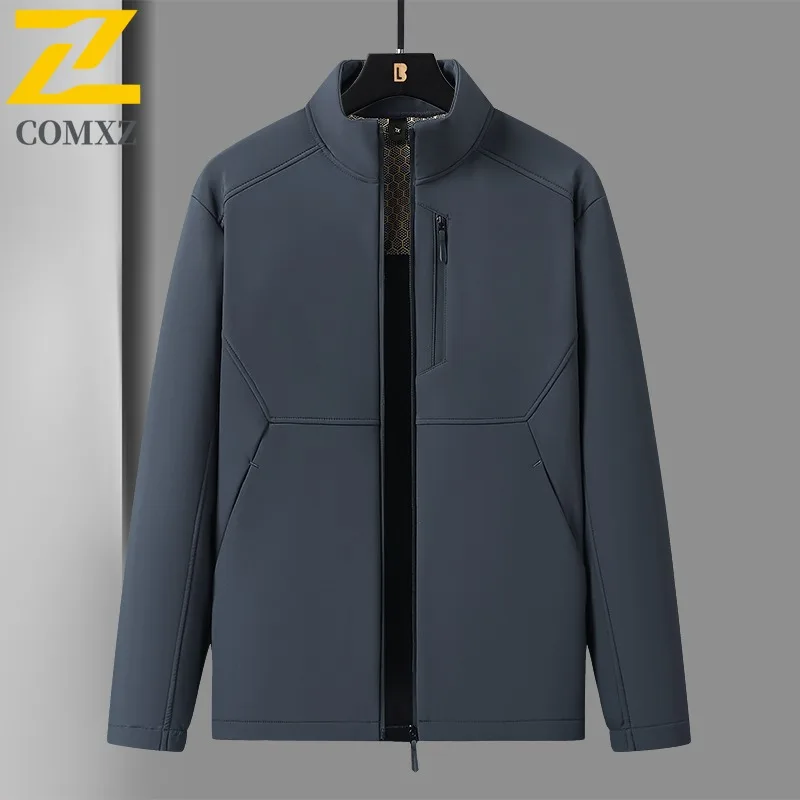 

EiAO Stand-Collar Softshell Jacket Spring Windproof Waterproof Light Fleece Hiking Coat for Camping Fishing 2025 Multi-Season