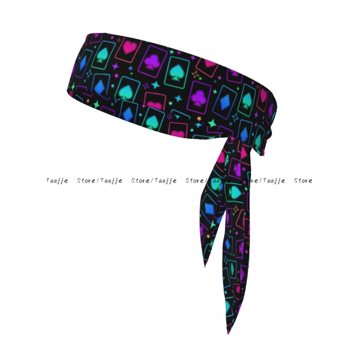 Tie Headbands Colorful Playing Cards Of Suits Sports Head Band Athletic Sweatband Bandana Sweat Wicking