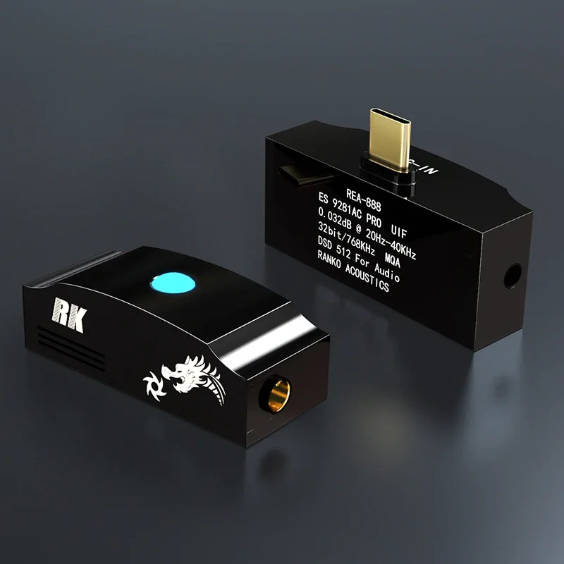 

RANKO REA-888 Portable HiFi Headphone Amplifier DAC Type-C To 3.5/4.4mm 6N OCC ES9281AC PRO Silver DSD512 MQA Rendering AMP