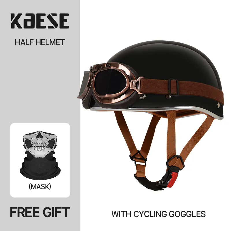 Unisex Motorcycle Helmet Scooter Biker Motorbike Racing Riding Helmet  Open Face Retro Vintage Casco For Woman Man