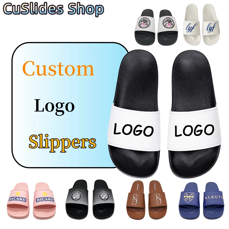 Hot Sale Custom Logo Slipper 3D Rubber TOP PVC Slippers Wholesales Slides Footwear Fashion Brand Custom Shoes Team Beach Shoes