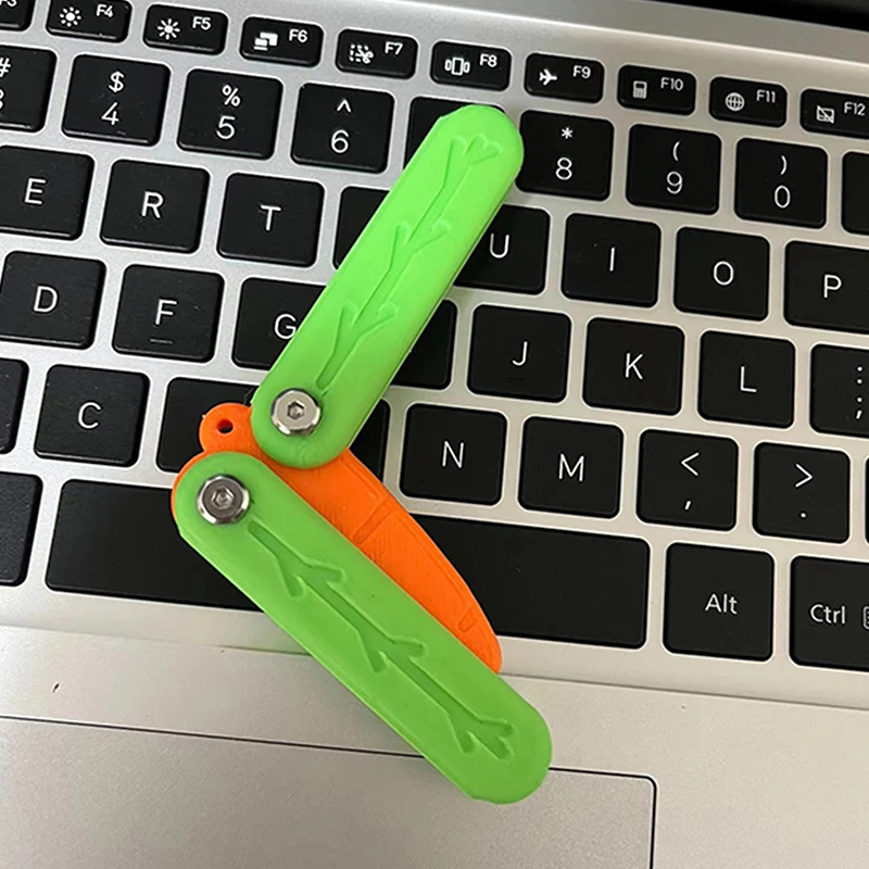 

3D Printing Radish Butterfly Knife Straight Jump High-quality Gravity Mini Keychain Decompression Toy Gift Surprise