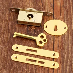 DRELD Gold Classical Lock Drawer Cabinet Wardrobe Cupboard Door Zinc Alloy Lock Antique Furniture Counter Drawer Locks With Key