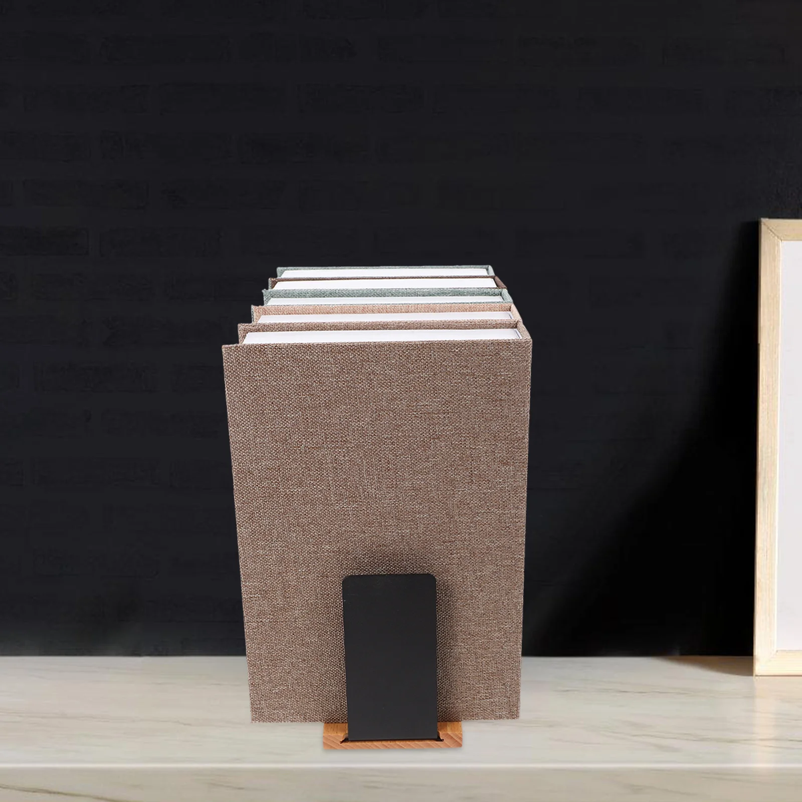 

2pcs Wooden Bookends Wood Book End Rustic Book Holder For Heavy Books Magazines Dvds Stable Nonskid Support Decorative