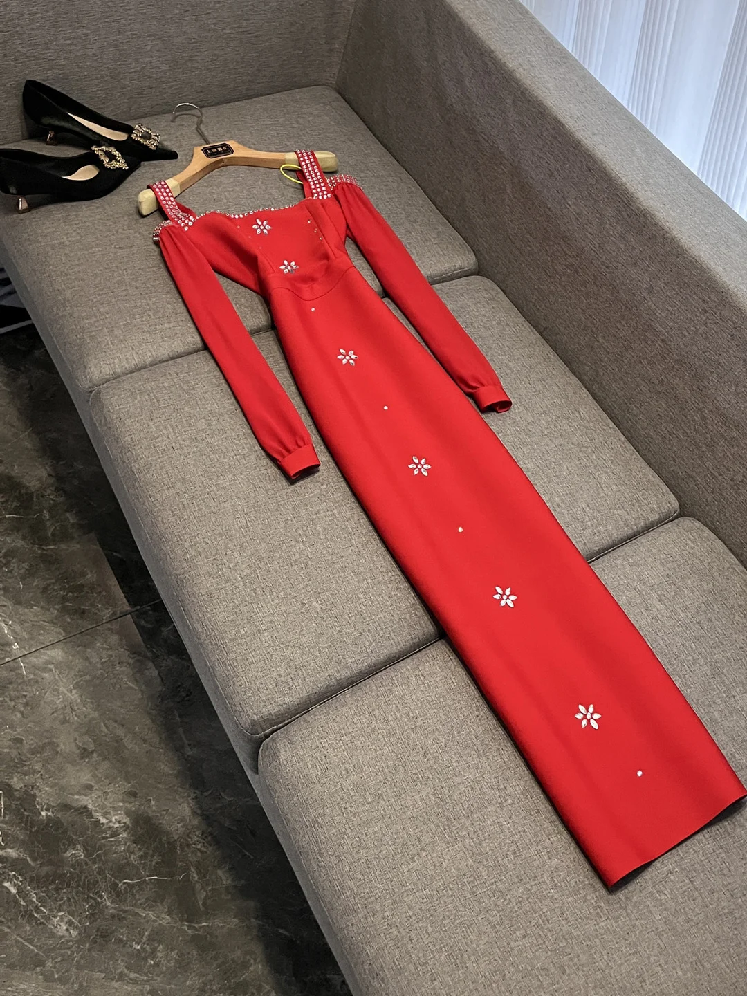 

Сексуальное женское платье с ремешком на плечо Bell Sve Diamond Embellied Wrap Dr Ci Commute Long Sve Fitting Sle