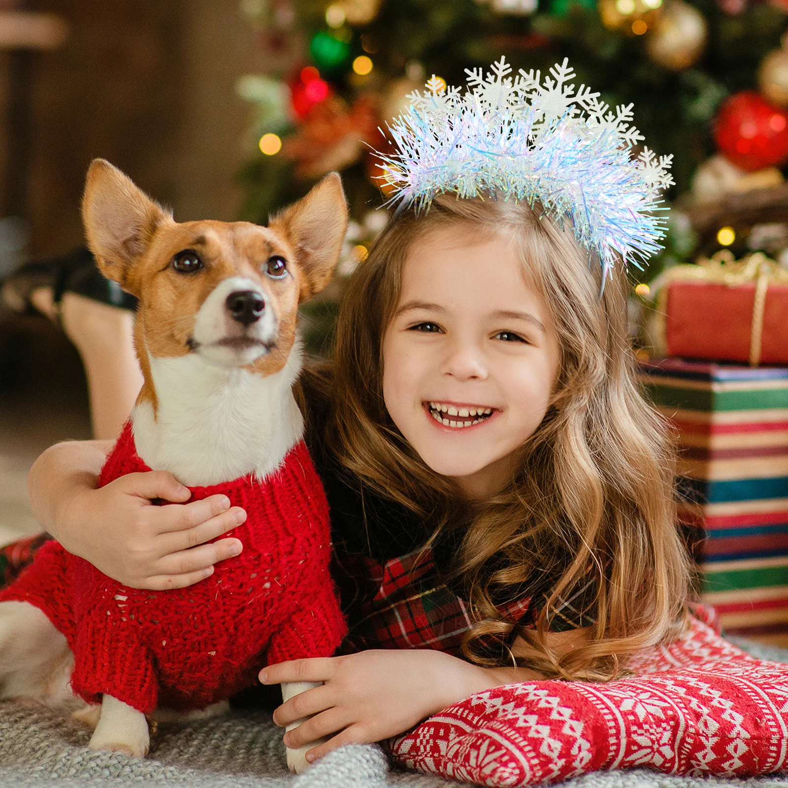 Opaska świąteczna z płatkiem śniegu, dekoracyjna, błyszcząca, lekka, akcesoria do włosów na przyjęcie bożonarodzeniowe, damska opaska świąteczna z płatkiem śniegu.