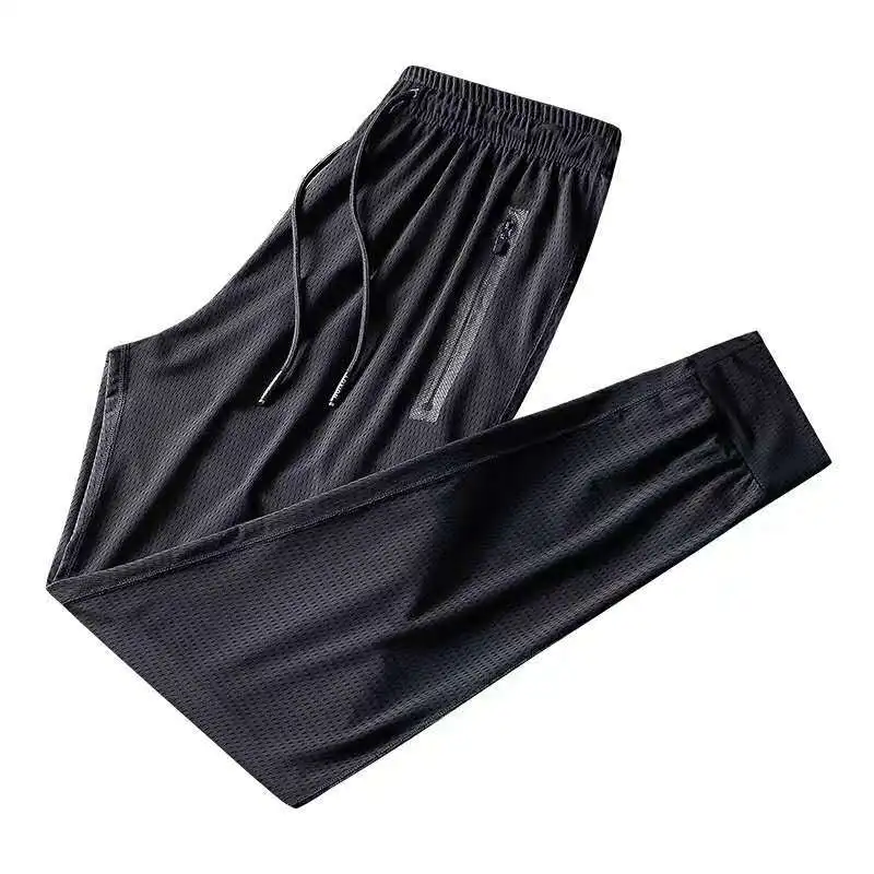 10XL 150KG summer men Breathable Ice silk pants gym big size 8XL 9XL 10XL pants home hole pants sports elasticity Trousers