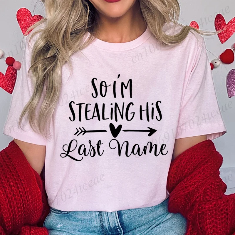 Funny Lover Couple Matching T-shirt I Stole Her Hear/so I'm Stealing His Last Name Shirt Valentine's Day Aesthetic Unisex Tees