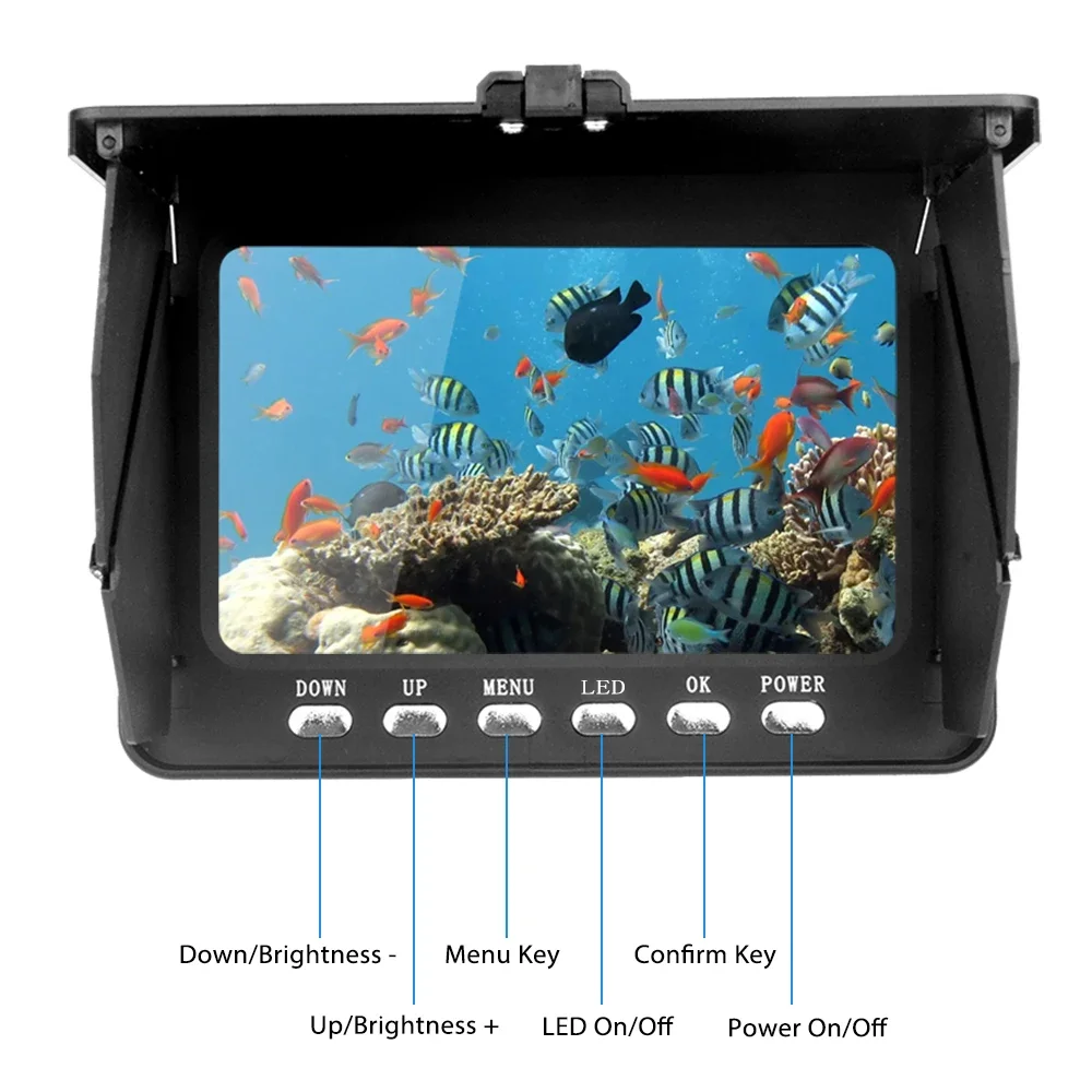 5-inch 1080P IP68 Waterproof Underwater Fishing Camera - 20M Detection Camera for Ice/Sea/River Fishing