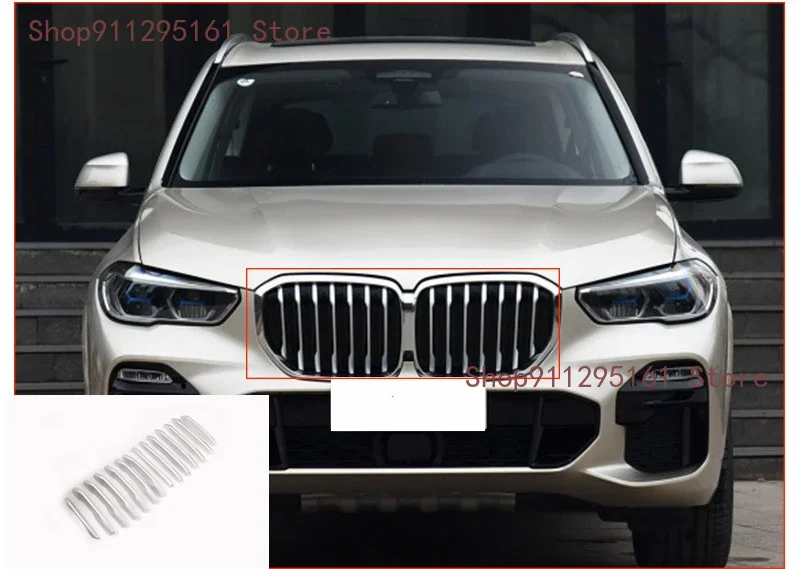 

14 Pcs For BMW X5 G05 2019 ABS Exterior Car Front Grill Strip Trim Accessories