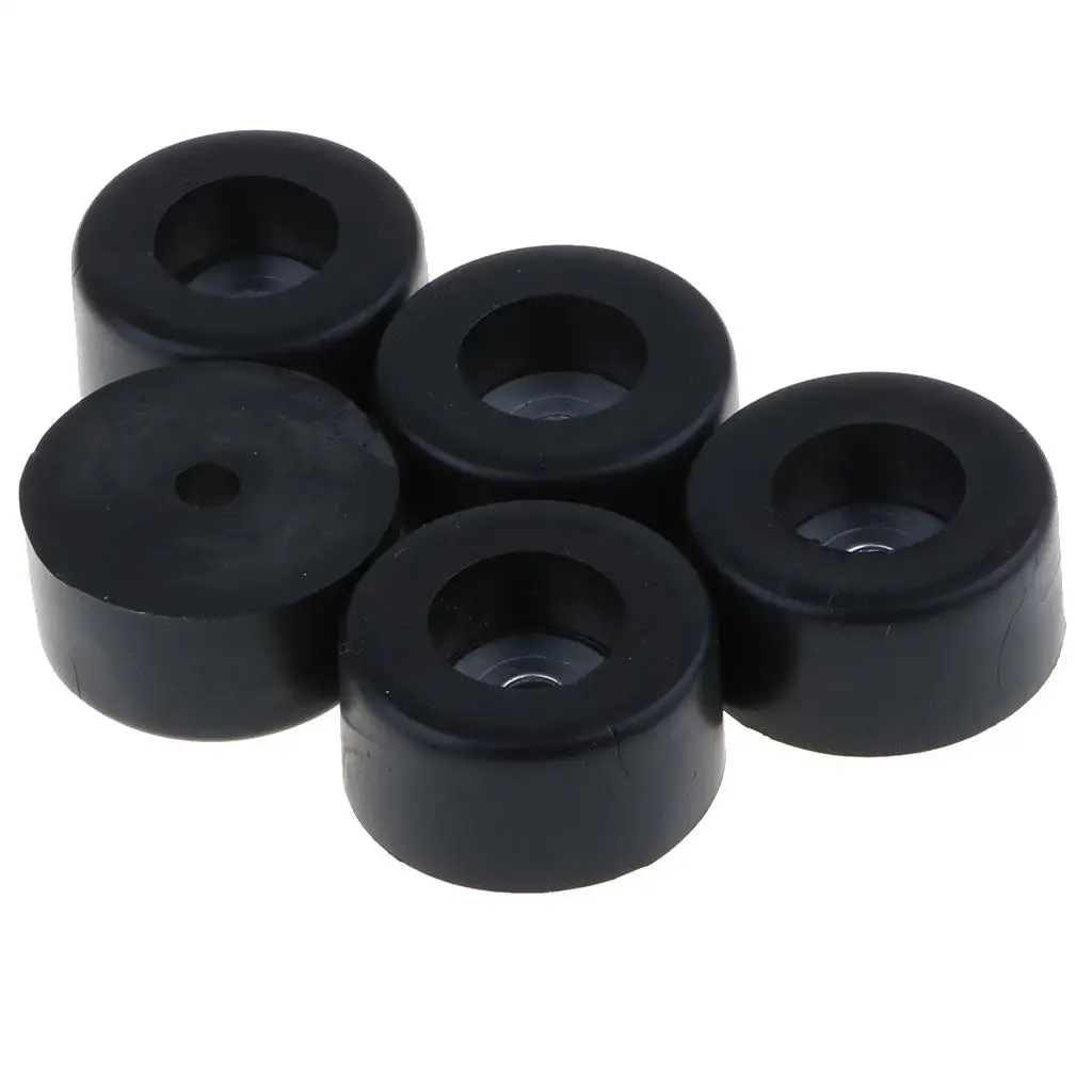Non Slip Black Rubber Feet Pad Amplifier Cabinet Washer 5 Piece Set for Electronics Furniture and Speaker Vibration Control