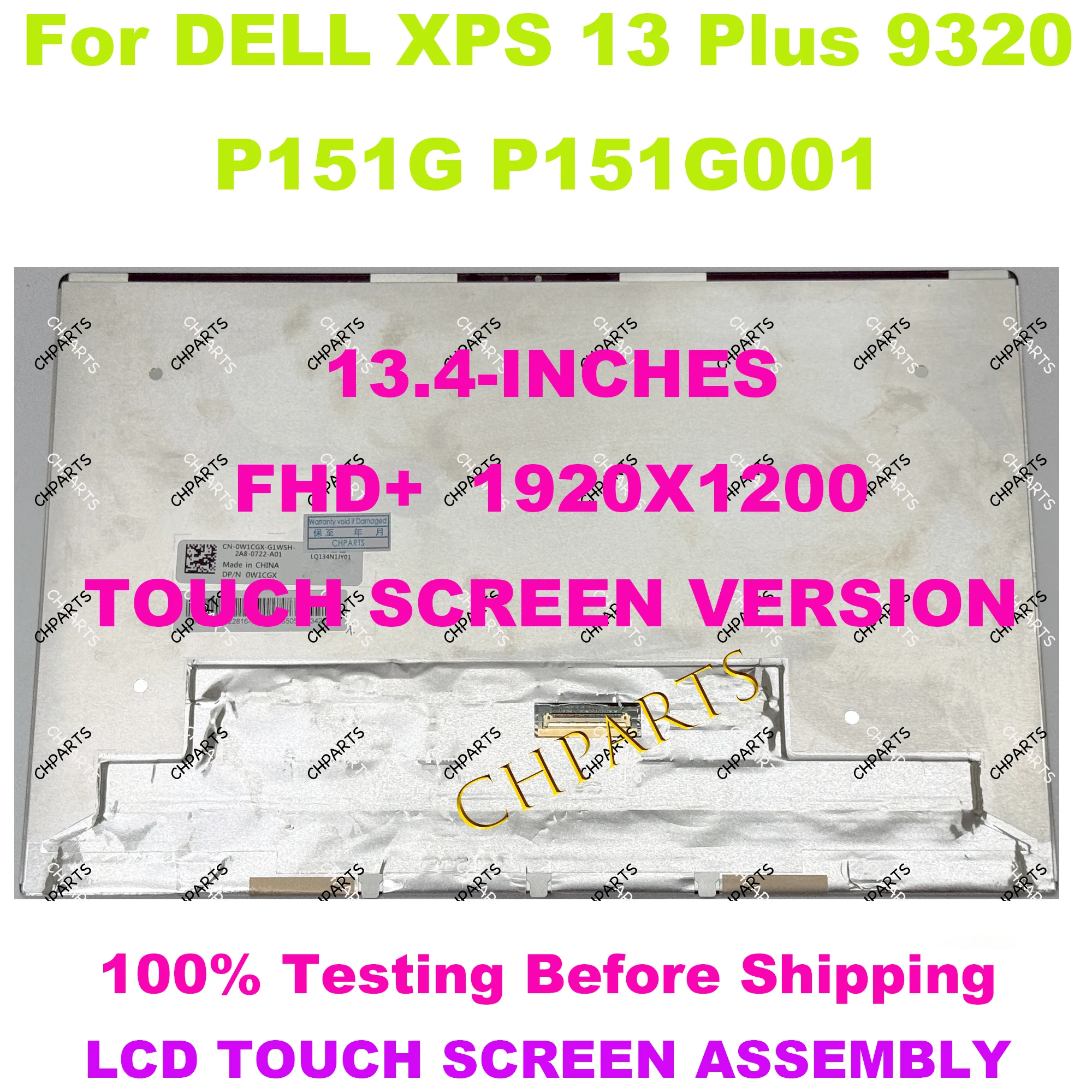 13.4 pollici 3456*2160 OLED per Dell XPS 13 Plus 9320 P151 P151G001 OLED LAPTOP Panel Touch Screen gruppo di ricambio LCD