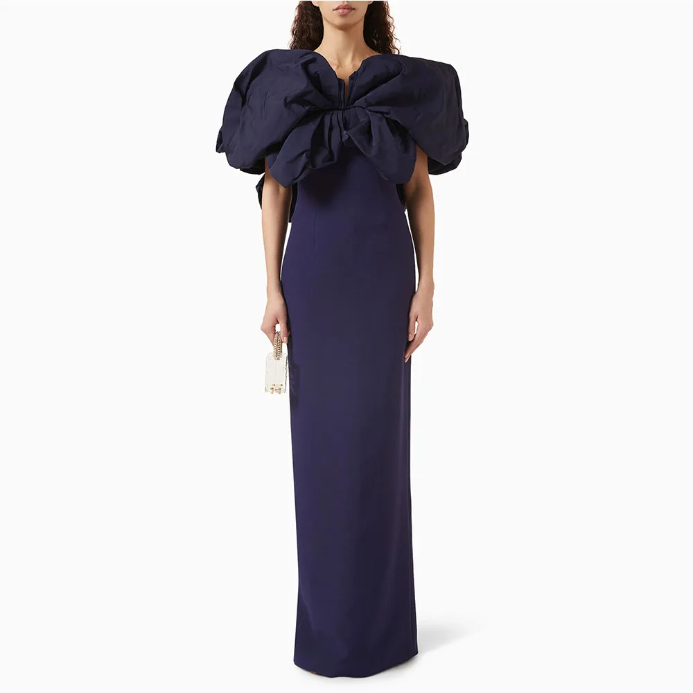 

Mermaid Prom Dress V Neck Women's Evening Dress Cloak Sleeveless Formal Wedding Party Dress Floow Length Saudi Gown