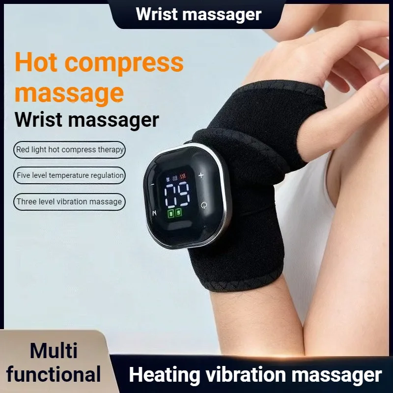 Red Light Heating Wrist Massager Multifunctional Lightweight Intelligent Vibration Wrist Massage Band Wireless Massage Device