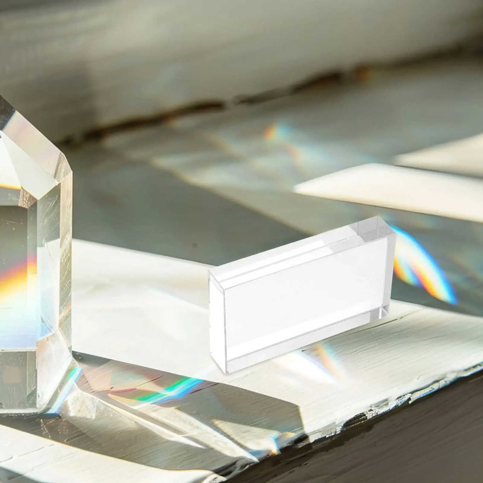 2Pcs Physics Teaching Optical Glass Prisms Rectangular Stable Design Laboratory Optical Convex Concave Lenses Science Experiment