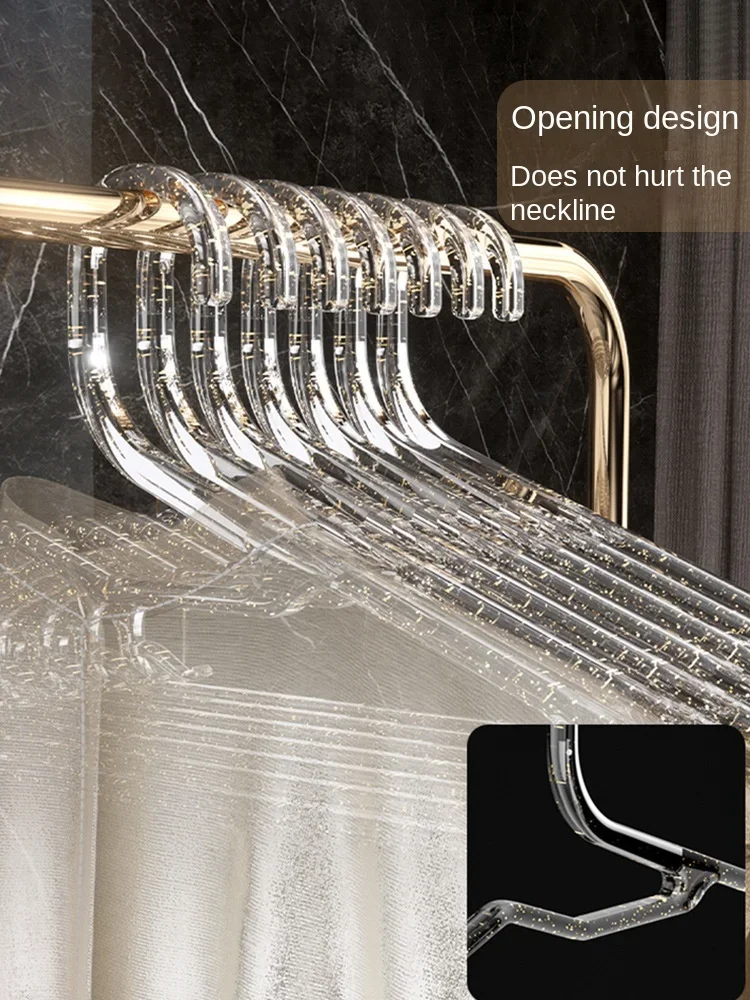 10pc Crystal Clear Clothes Hangers,Dress Shirt Coat Clothing Rack,Household Non-slip Hanging Clothes Hooks for Closet Display