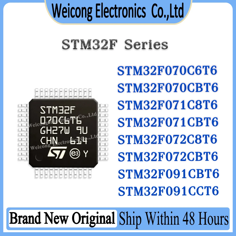 STM32F070C6T6 STM32F070CBT6 STM32F071C8T6 STM32F071CBT6 STM32F072C8T6 STM32F072CBT6 STM32F091CBT6 STM32F091CCT6 STM IC MCU Chip