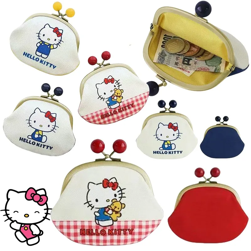 

Sanrio Hello Kitty Women's Zero Wallet Anime Character Portable Wallet Makeup Storage Bag Embroidered Makeup Bag Birthday Gift
