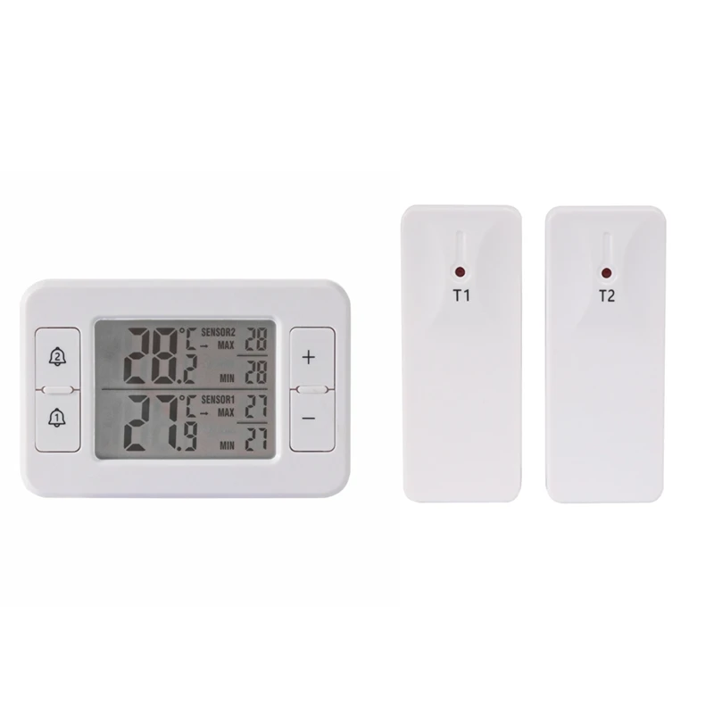 

Wireless Indoor Outdoor Freezer Thermometer Sensor Temperature Monitor With Audible Alarm Temperature Gauge For Kitchen