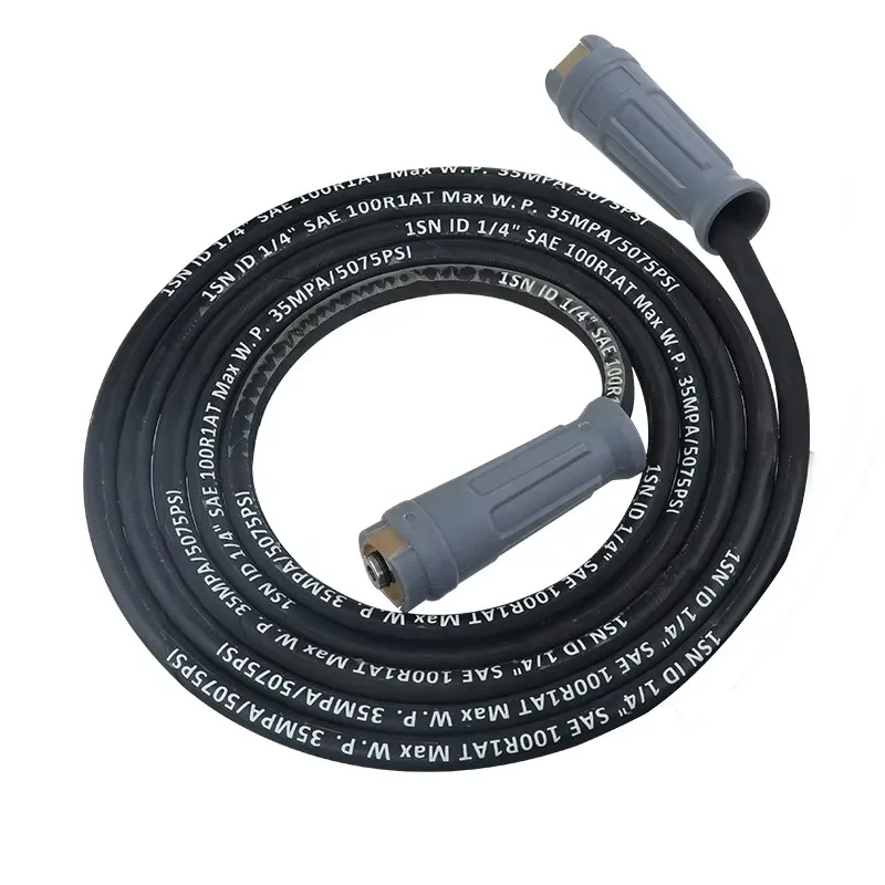 

35 MPA 5075 PSI 33 FT High Pressure Washer Hose 10M K.C. Reverse Thread Quick Connect Rubber Steel Hose