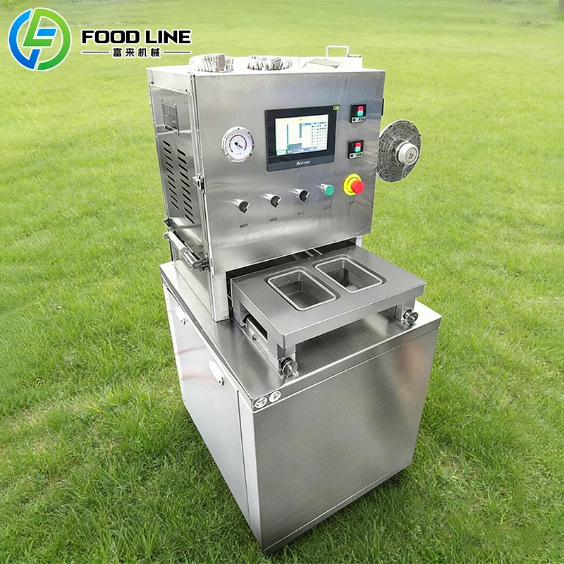 Industrial Grade Sheet Film Modified Atmosphere Packaging Machine Ready to Eat Meal Map Food Tray Sealing Machine