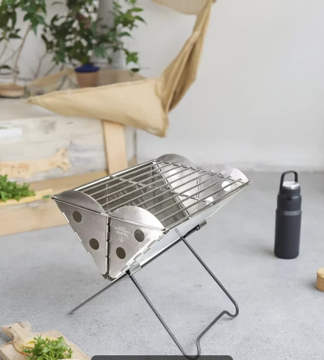 Portable Outdoor Camping Backpack BBQ Grill Fire Pit Flat Design Stainless Steel Easy Transport And Storage for Picnics