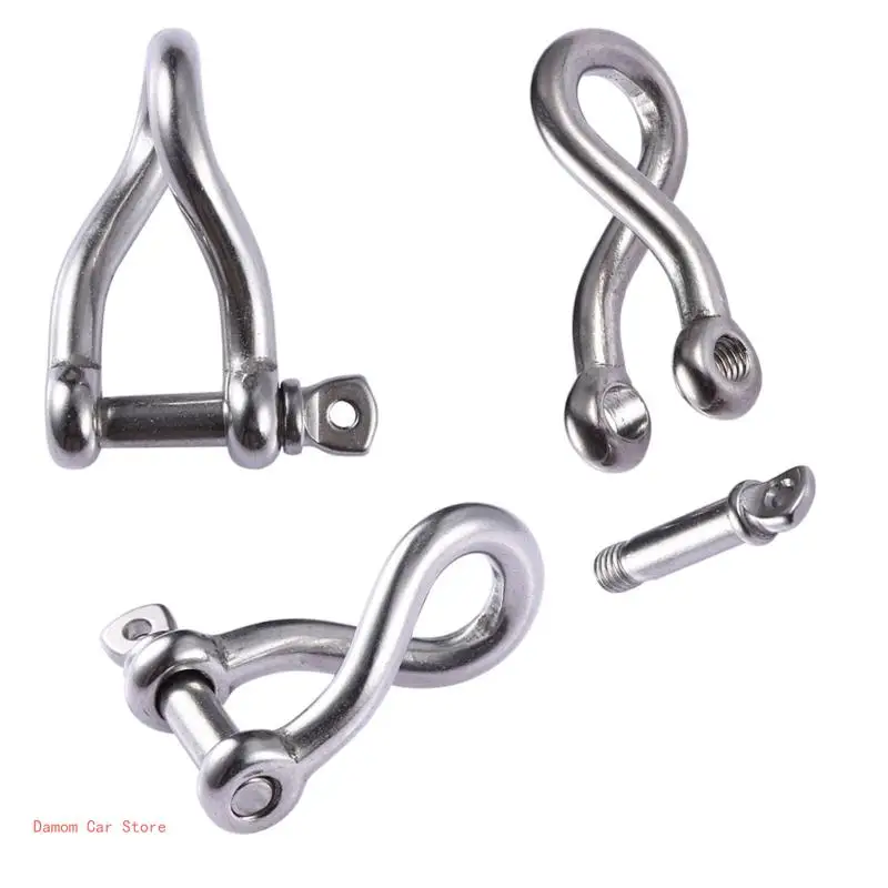 1/4inch Stainless Steel D Rings Shackles, Marine Grade Clevis Shackle, Anchors Shackle for Rigging, Tractions Steel Wire