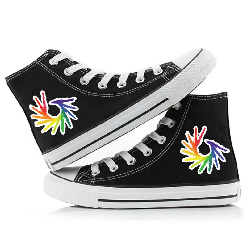 Regenboog Hart Lgbt Pride Gay Lesbische Canvas Sneakers Cool Grappig Vrijetijdsschoenen Hoge Top Lichtgewicht Ademende Dames Sneakers