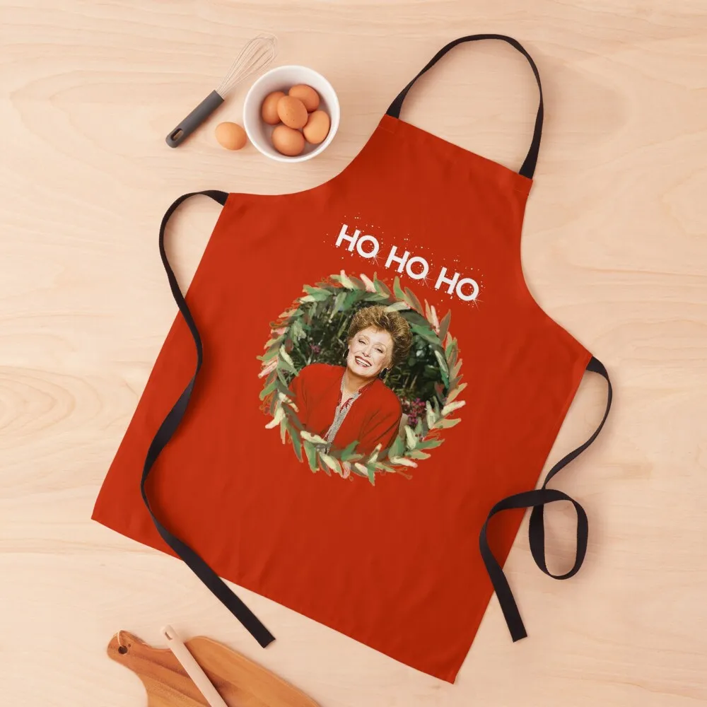 

HO HO HO - Blanche Devereaux Christmas from the Golden Girls (White) Apron Womens Dresses chef costume Korean Men'ss Apron