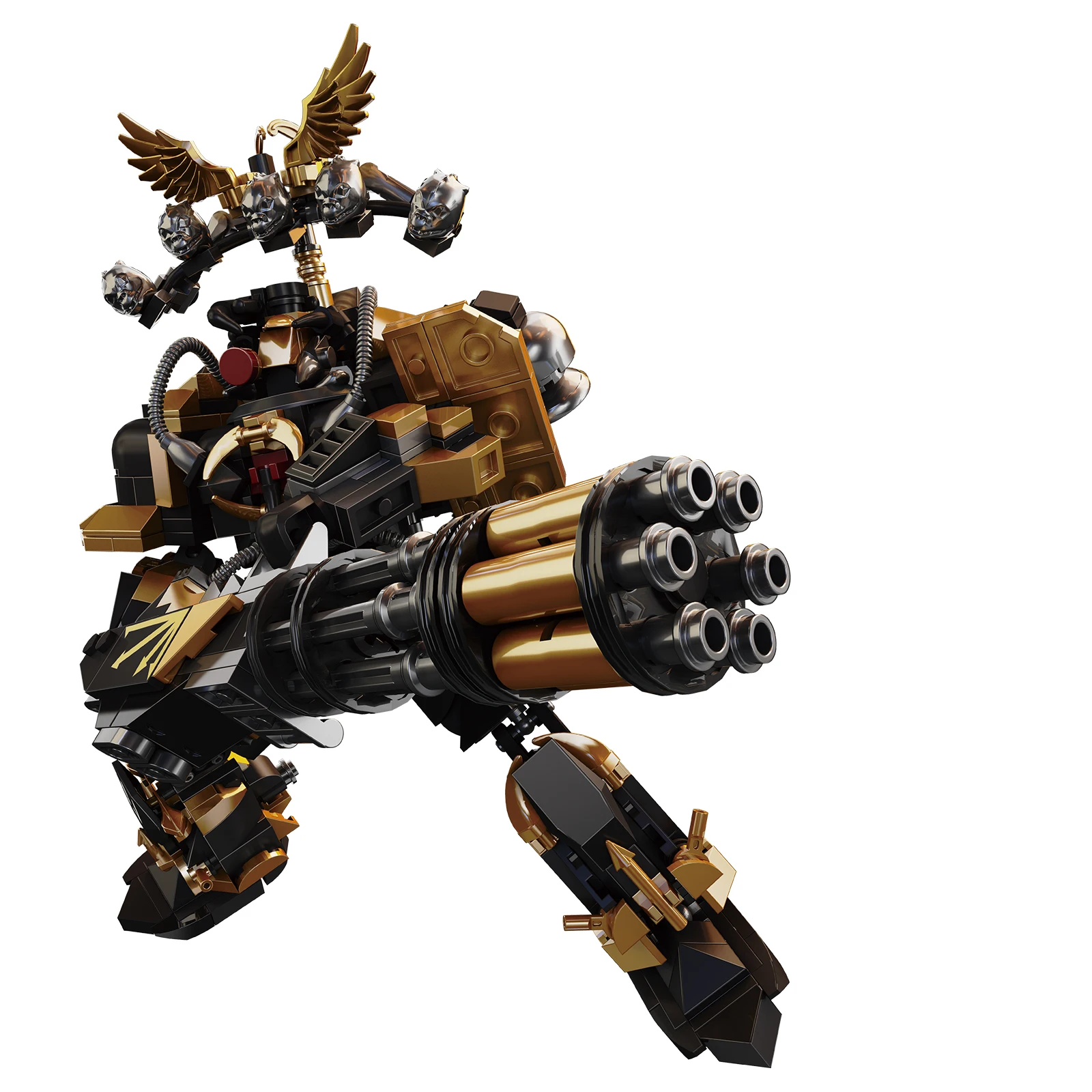 DK1003 Sci-Fi Mecha Building Kit 643PCS Red Armored Warrior Model Desktop Decoration Diy Toy For Kids Collectors Holiday Gifts