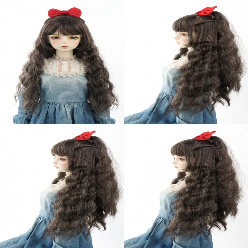 1/6 1/4 1/3 JD897 Half-up High Ponytail With Half-Yaki  Wavy Soft Silk Synthetic Mohair BJD Wigs YOSD MSD SD DOD Doll Hair