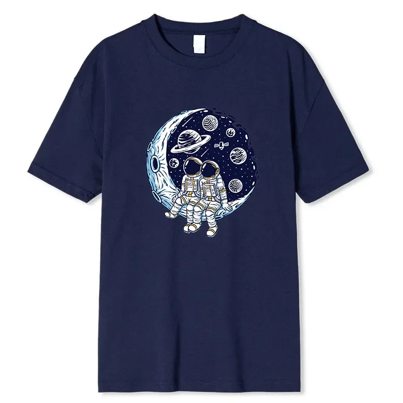 Bitcoin Crypto BTC To The Moon T Shirt Men 100% Cotton T-shirt Streetwear Tshirt Short Sleeve Astronaut Cryptocurrency Tees Tops