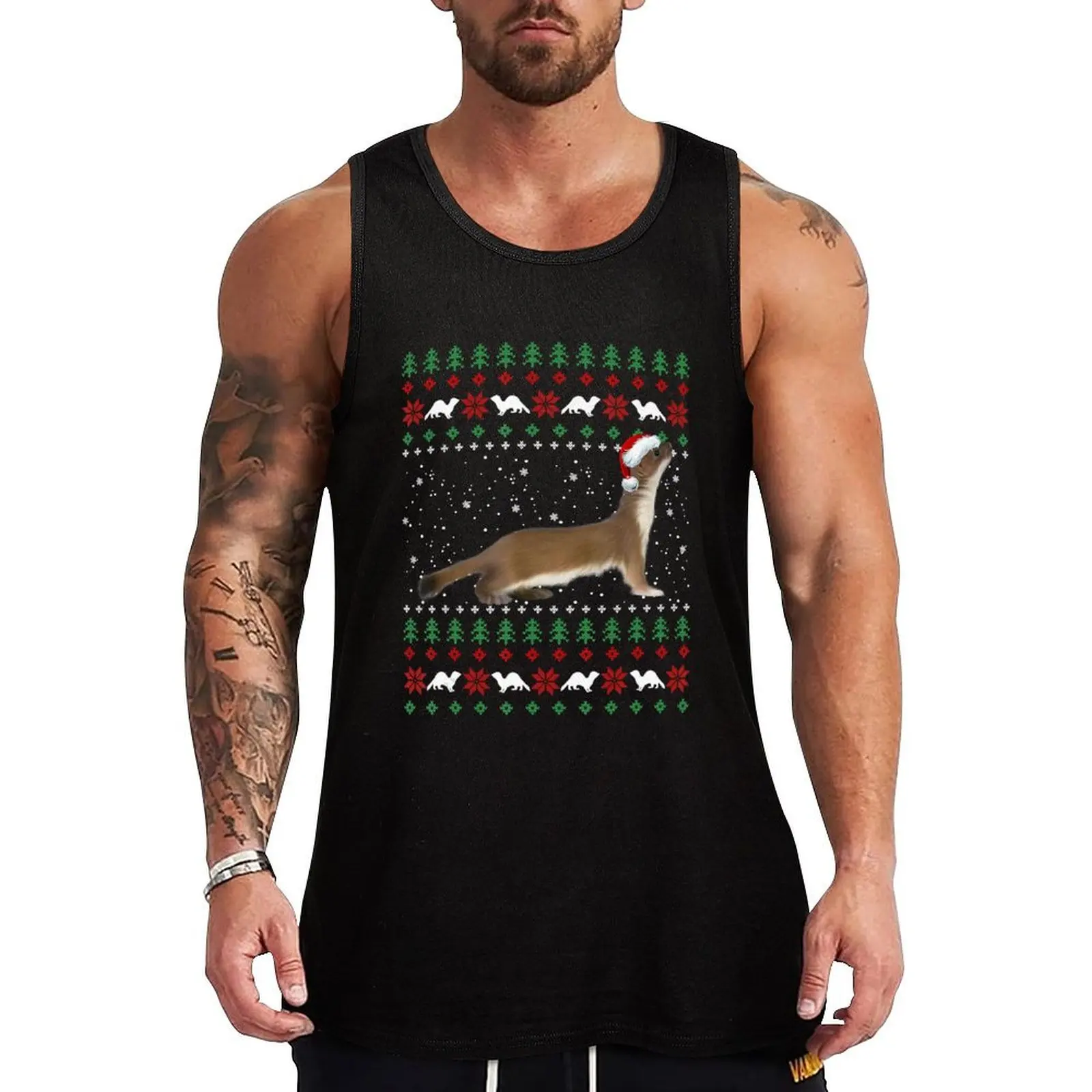 

Ferrets Ugly Christmas Sweater Tank Top gym accessories men gym clothing Bodybuilding clothing man
