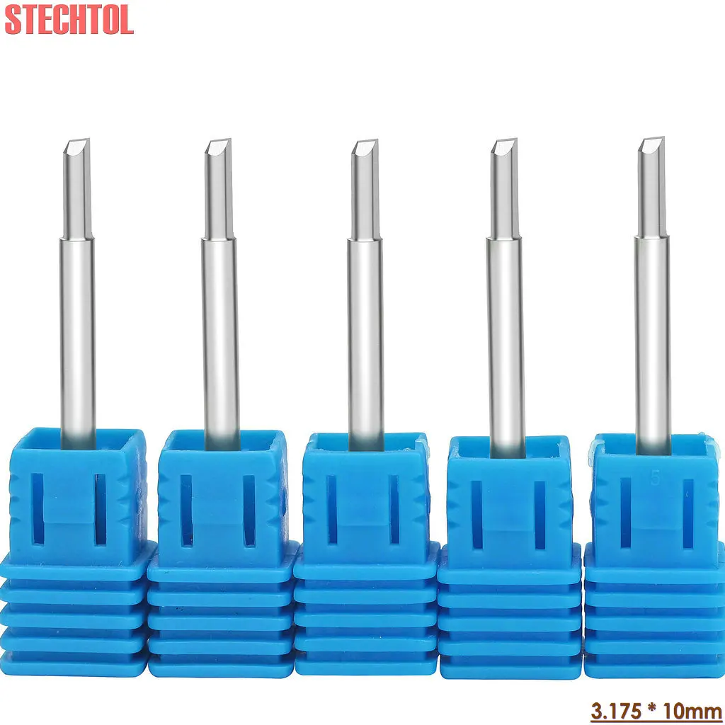 CNC Carbide Milling Tool para acrílico máquina de corte, reta Router Bit, gravura cortador de tungstênio Endmill, 1 flauta, 3.175, 4, 6mm