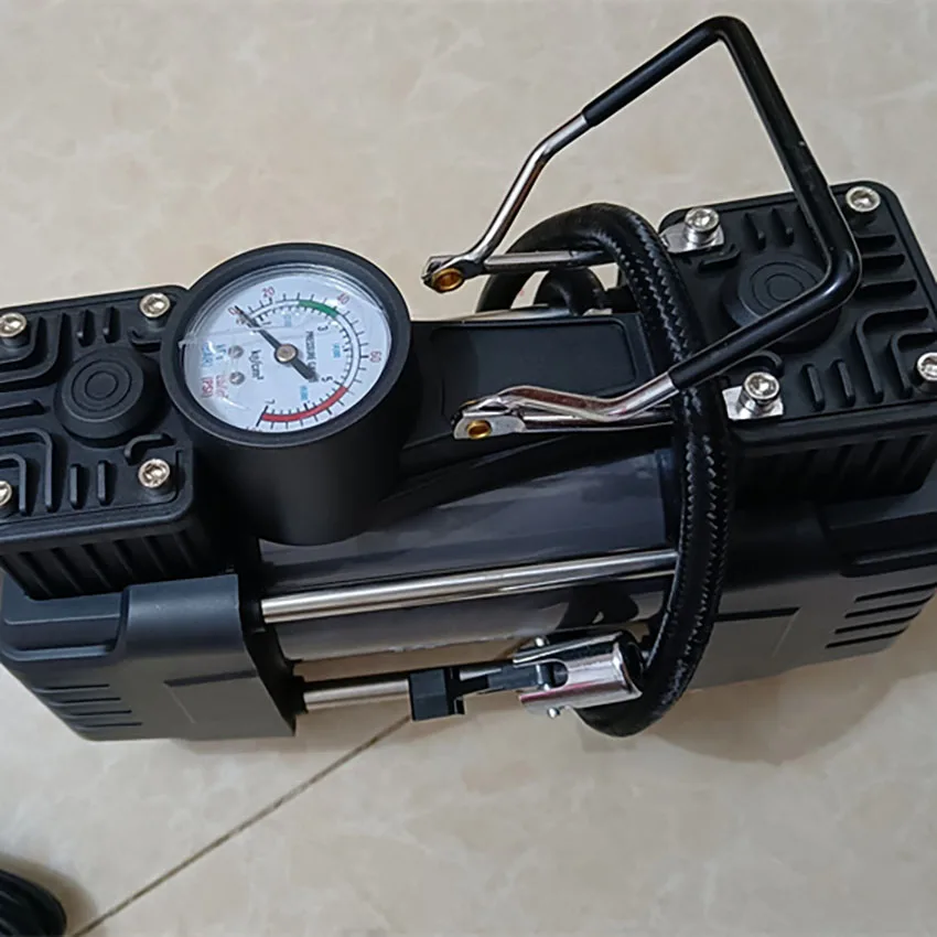 

Портативный автомобильный компрессор для шин с манометром, двухцилиндровый насос высокого давления, улучшенный электрический насос-инфлятор