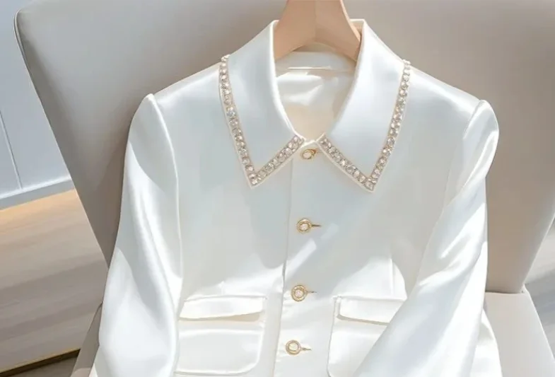 

High-End Chic Blazer Women's Short Outwear Spring Autumn New Unique Super Good-Looking Loose Long Sleeve Professional Suit Tops