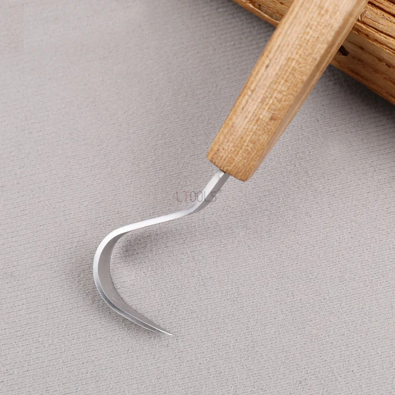 4pcs White Ash Wood Handle Carving Knife Set Woodworking Whittling Knives Hand DIY Wood Carving Tools Wood Scraping Chisels