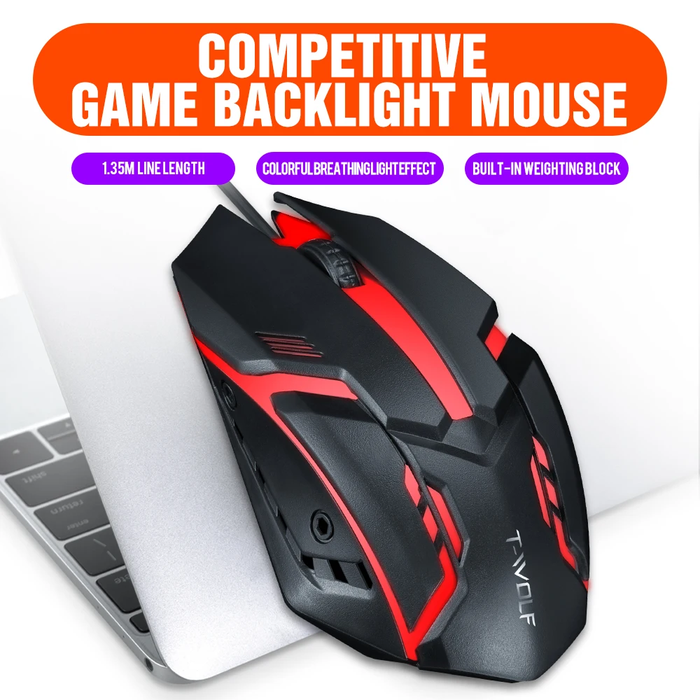 

1.35M USB Line Seven Colorful BacklightsComputer Wired Gaming Mouse