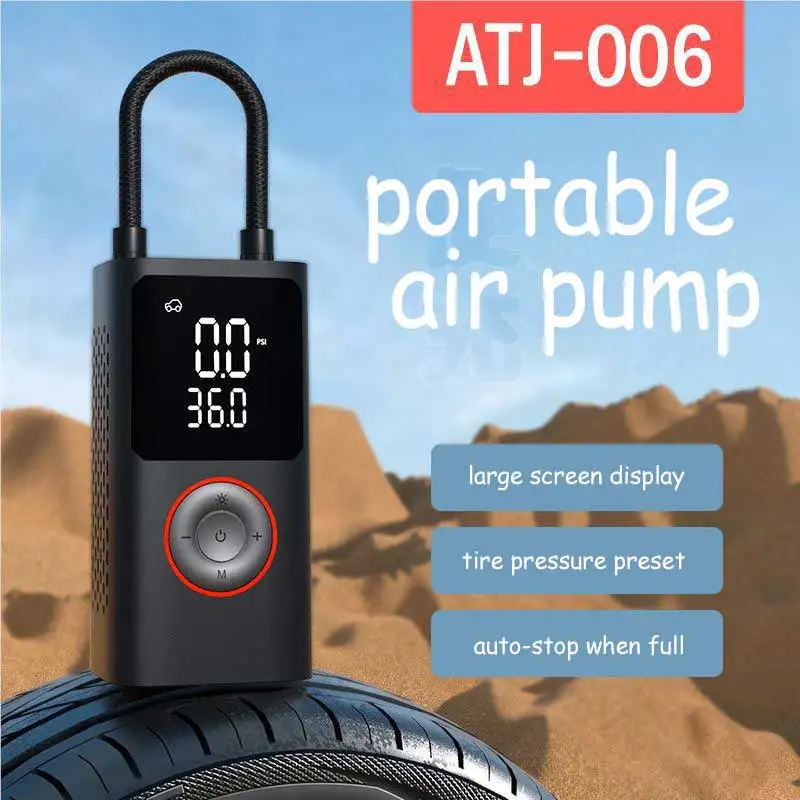 Gonfleur portatif sans fil monté sur voiture pour pneus de voiture, SUV et de vélo avec arrêt automatique