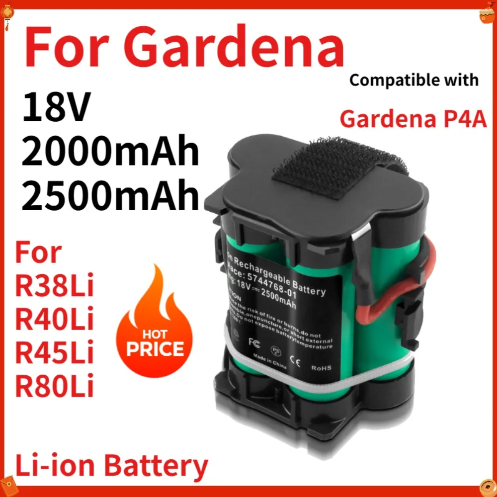 

2000mAh Battery for Gardena R38Li R40Li R45Li R80Li, 18V Replacement Battery for Gardena Robot Lawn Mower PowerForAll