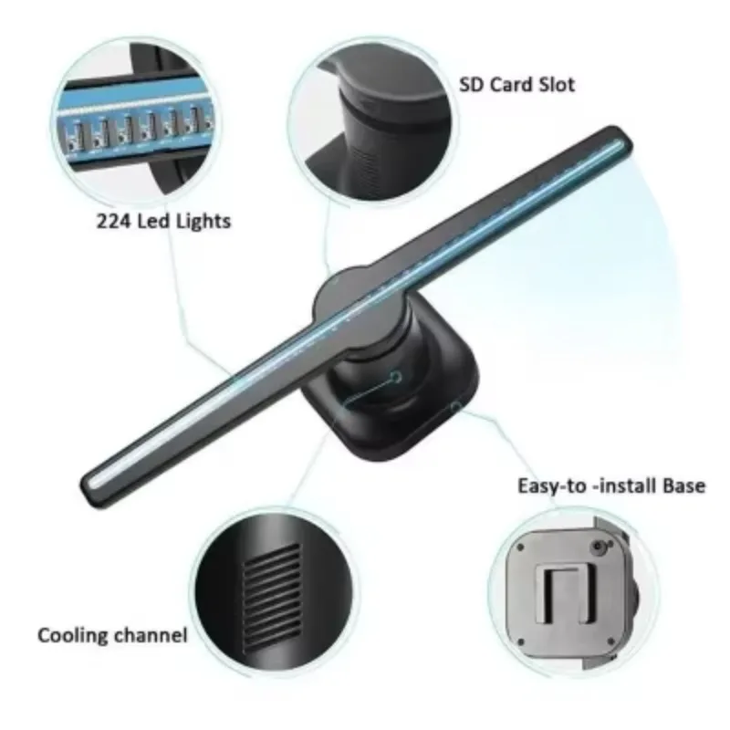Display Holographic Fan High Resolution Advertising Light Emitting Diode Holographic Fan