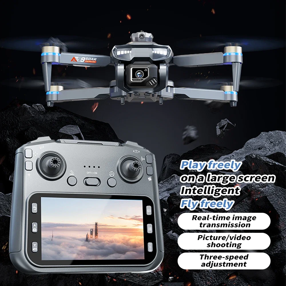 Drone Mainan Lipat AE19, Penghindar Rintangan Profesional 8K, Kamera Ganda Definisi Tinggi, Dikendalikan Jarak Jauh